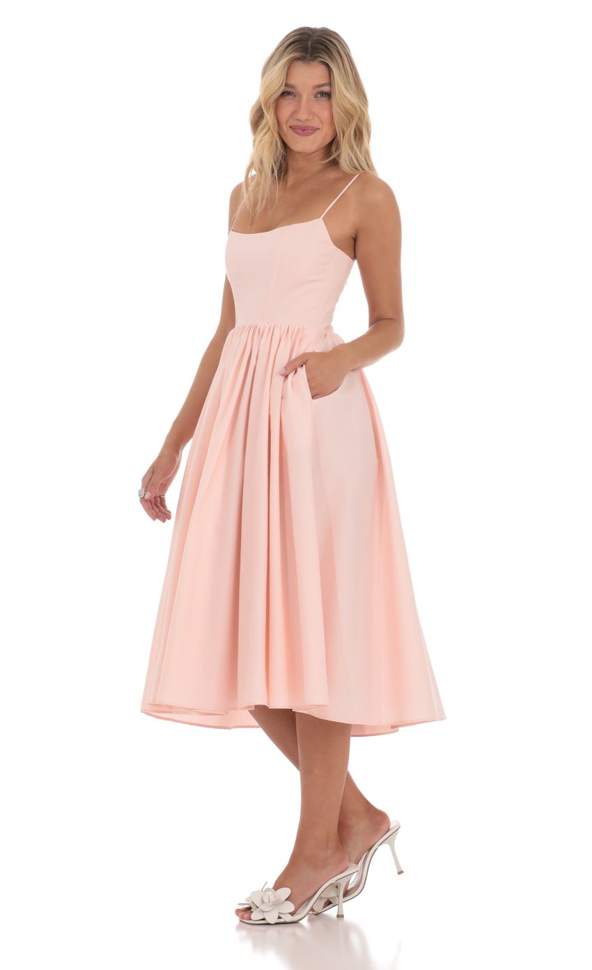 Picture Corset A-Line Midi Dress in Pink. Source: https://media-img.lucyinthesky.com/data/Mar24/850xAUTO/0d510bfd-5e27-489b-828c-909ee47ae812.jpg