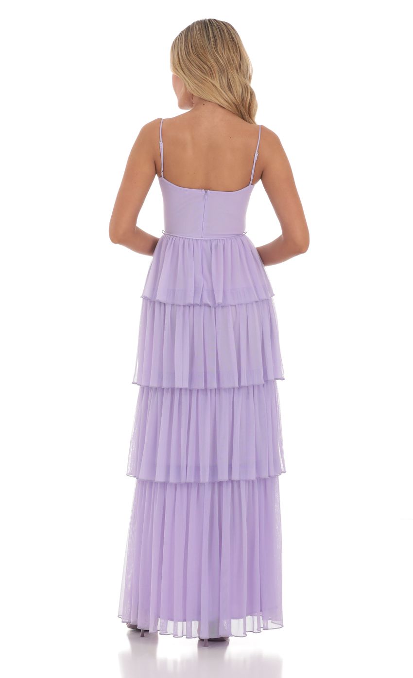 Picture Mesh Ruffle Maxi Dress in Lavender. Source: https://media-img.lucyinthesky.com/data/Mar24/850xAUTO/13fcfc79-98ee-4f7f-8bb9-c40b91e0e440.jpg