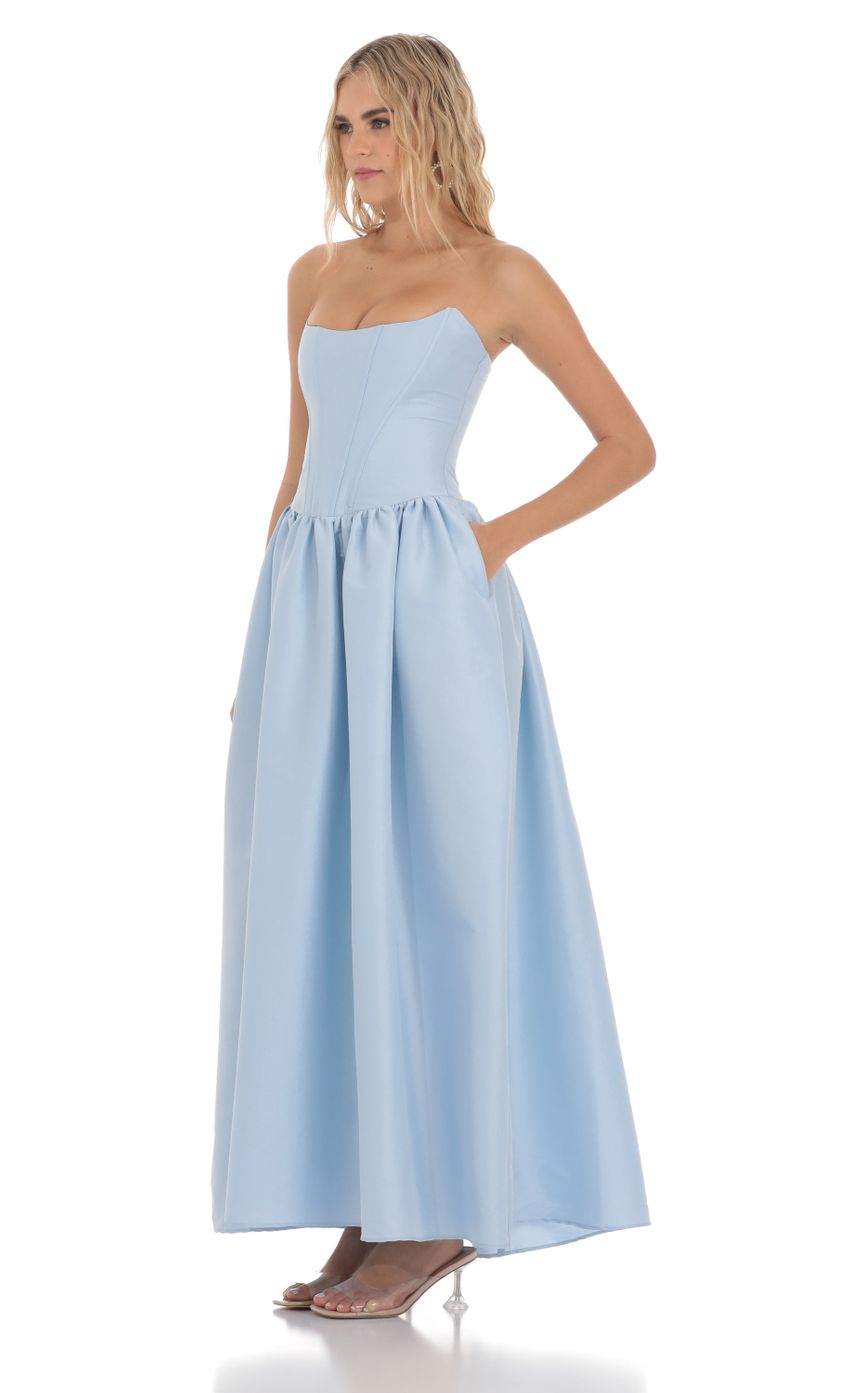 Picture Strapless Corset Gown in Blue. Source: https://media-img.lucyinthesky.com/data/Mar24/850xAUTO/14e1e778-abee-40f8-b09a-9250f70d57cf.jpg