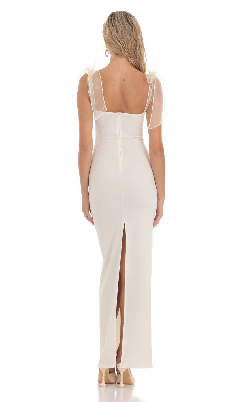 Picture Shoulder Ties Maxi Dress in White. Source: https://media-img.lucyinthesky.com/data/Mar24/850xAUTO/35a07a75-ba79-4579-8beb-51892b03adb7.jpg