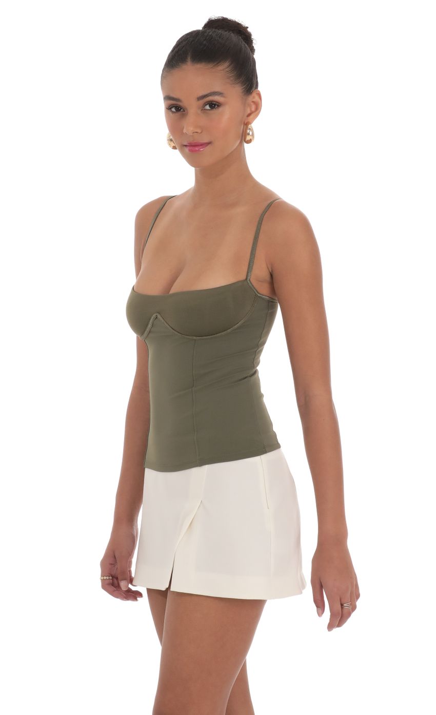 Picture Bodycon Top in Olive. Source: https://media-img.lucyinthesky.com/data/Mar24/850xAUTO/39075180-b1f6-42ab-9c81-ab77626db859.jpg