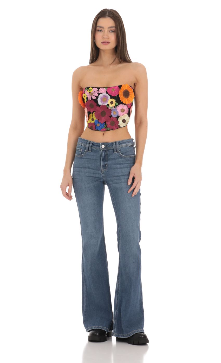 Picture 3-D Flower Strapless Top in Black. Source: https://media-img.lucyinthesky.com/data/Mar24/850xAUTO/3bb35d69-de90-46ea-80dc-518c10aa76c9.jpg