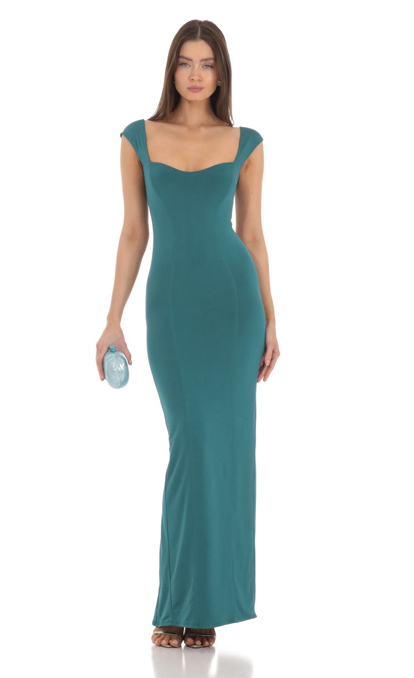 Picture Wide Strap Bodycon Maxi Dress in Teal. Source: https://media-img.lucyinthesky.com/data/Mar24/850xAUTO/3c07c5ae-e0cd-48cf-9f2b-f24032302cae.jpg