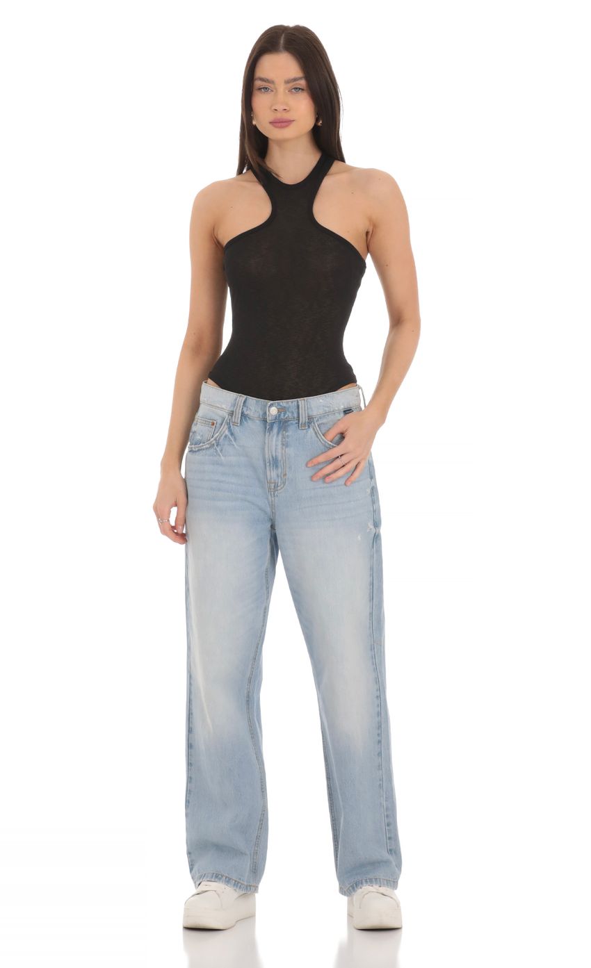 Picture Heathered Sheer Bodysuit in Black. Source: https://media-img.lucyinthesky.com/data/Mar24/850xAUTO/3c474ec4-c95f-4bfe-bcd9-32ebbff5bd67.jpg