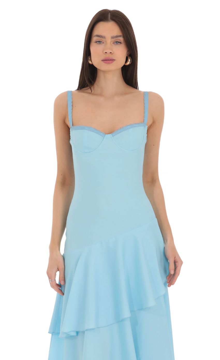 Picture Long Ruffle Maxi Dress in Light Blue. Source: https://media-img.lucyinthesky.com/data/Mar24/850xAUTO/48eeef30-d841-45ee-a5e4-e6ff7cea3e5e.jpg