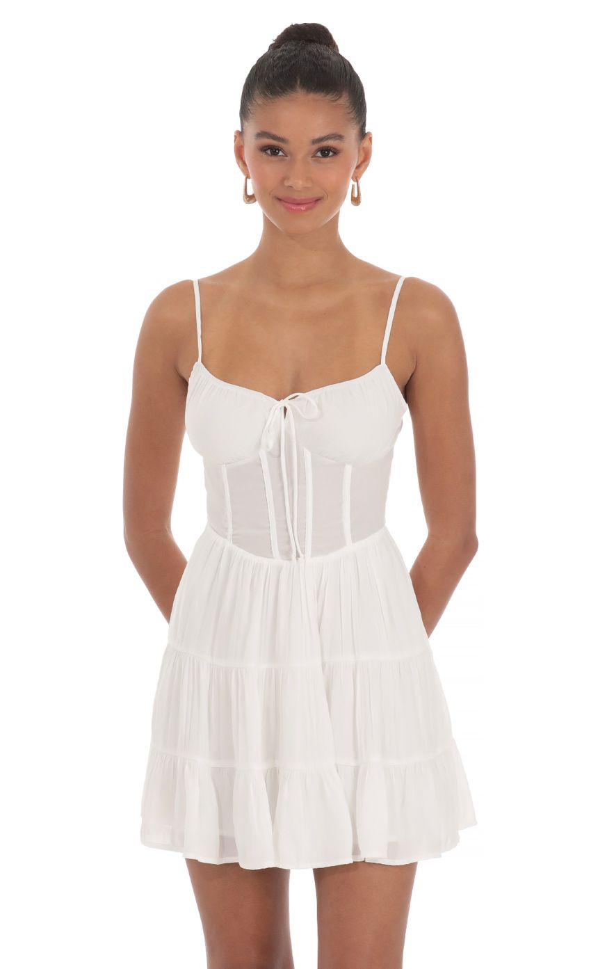 Picture Corset A-line Dress in White. Source: https://media-img.lucyinthesky.com/data/Mar24/850xAUTO/4d7dc4c8-b327-4bbe-8a6c-dbf008195c1e.jpg