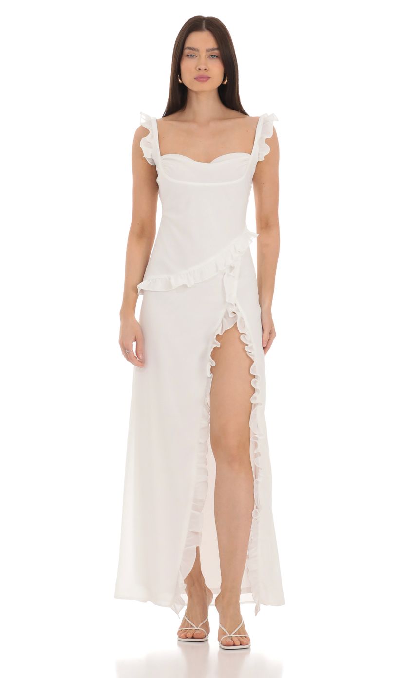 Picture Chiffon Ruffle Dress in White. Source: https://media-img.lucyinthesky.com/data/Mar24/850xAUTO/557365fb-bed7-4038-b799-244bd8935fb9.jpg