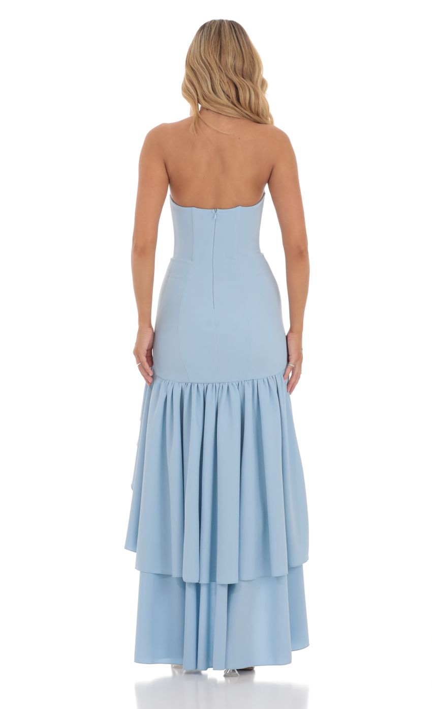 Picture Strapless Corset Maxi Dress in Blue. Source: https://media-img.lucyinthesky.com/data/Mar24/850xAUTO/5bc0f55b-df0d-4723-97c7-94b34dc987e4.jpg