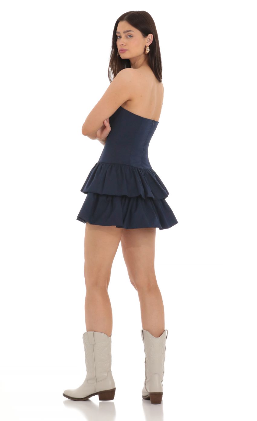 Picture Strapless Corset Bubble Dress in Navy. Source: https://media-img.lucyinthesky.com/data/Mar24/850xAUTO/5f488efa-70bd-4119-a1ce-1d2f2624305c.jpg