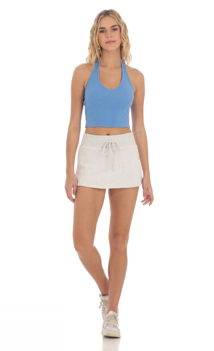 Picture Ribbed Halter Top in Blue. Source: https://media-img.lucyinthesky.com/data/Mar24/850xAUTO/62a1bc2d-e53c-4268-9291-c53ee5fde716.jpg