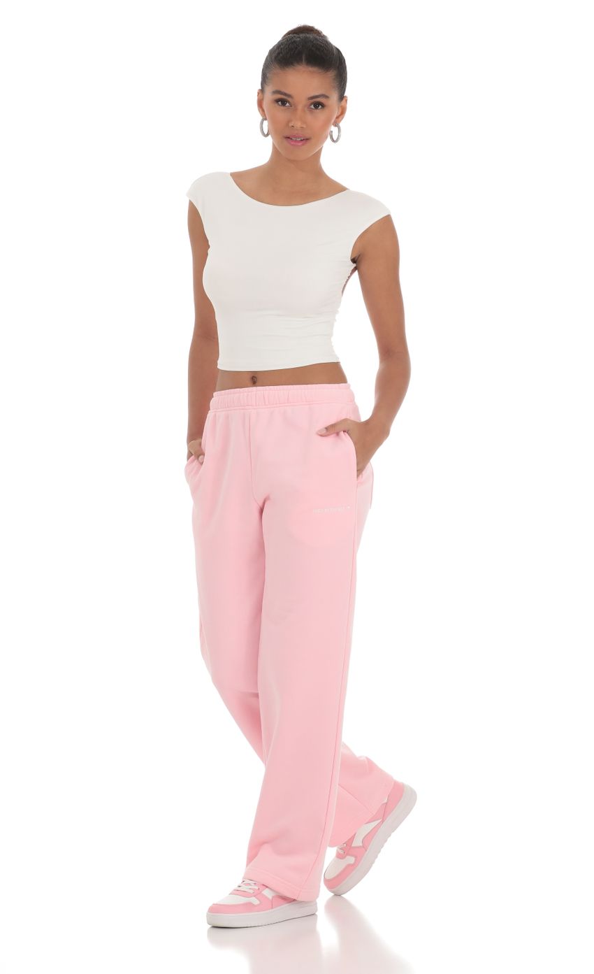 Picture Heart Pocket Sweatpants in Pink. Source: https://media-img.lucyinthesky.com/data/Mar24/850xAUTO/6c71bfb5-58d7-4db6-aece-146c1d5e705c.jpg