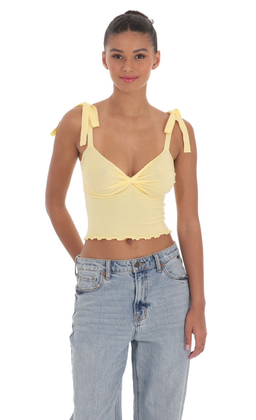 Product image for Shoulder Ties Top in Yellow