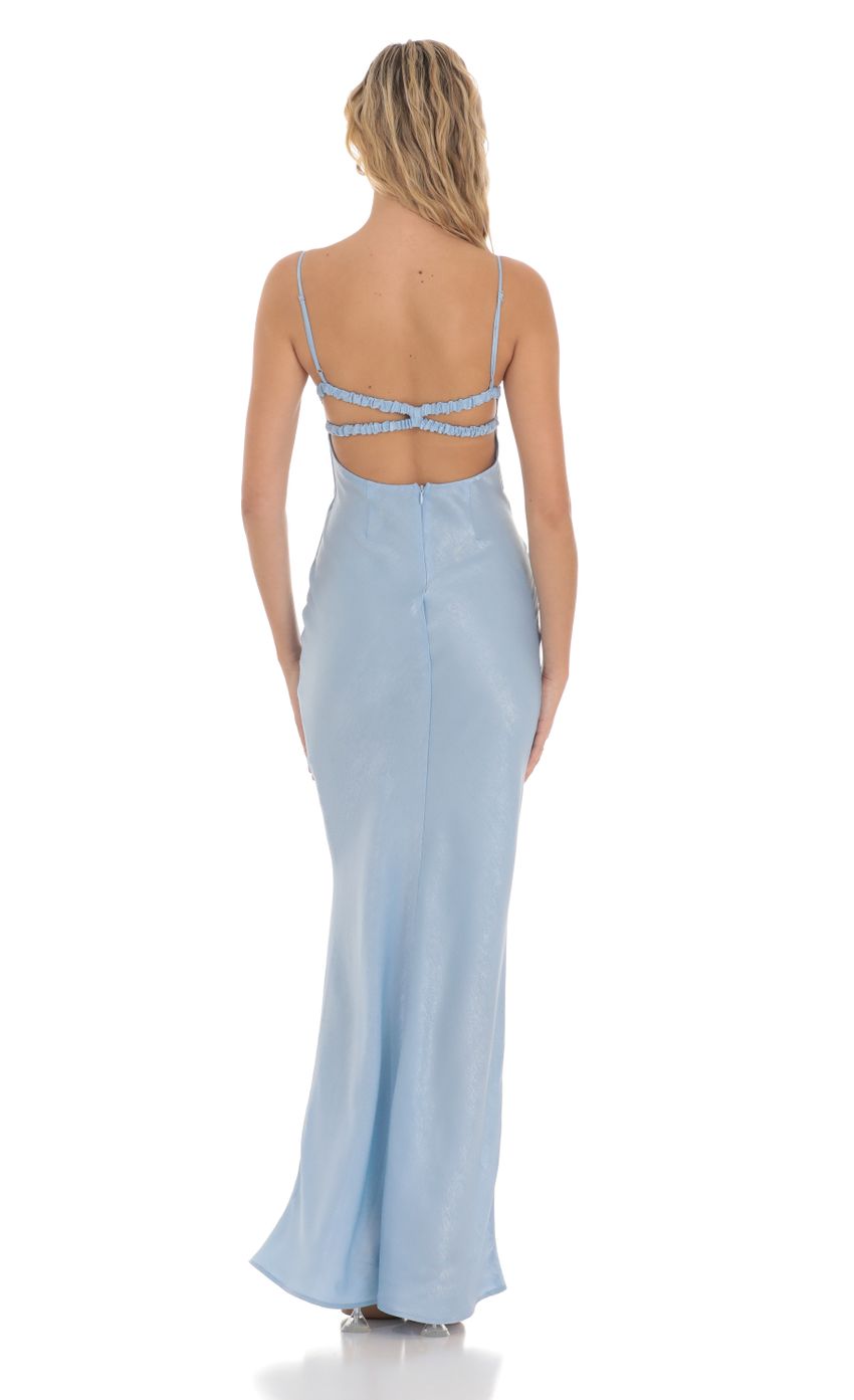 Picture Satin Open Back Maxi Dress in Light Blue. Source: https://media-img.lucyinthesky.com/data/Mar24/850xAUTO/795dc750-9ad3-41ea-a65e-055d066b68a5.jpg