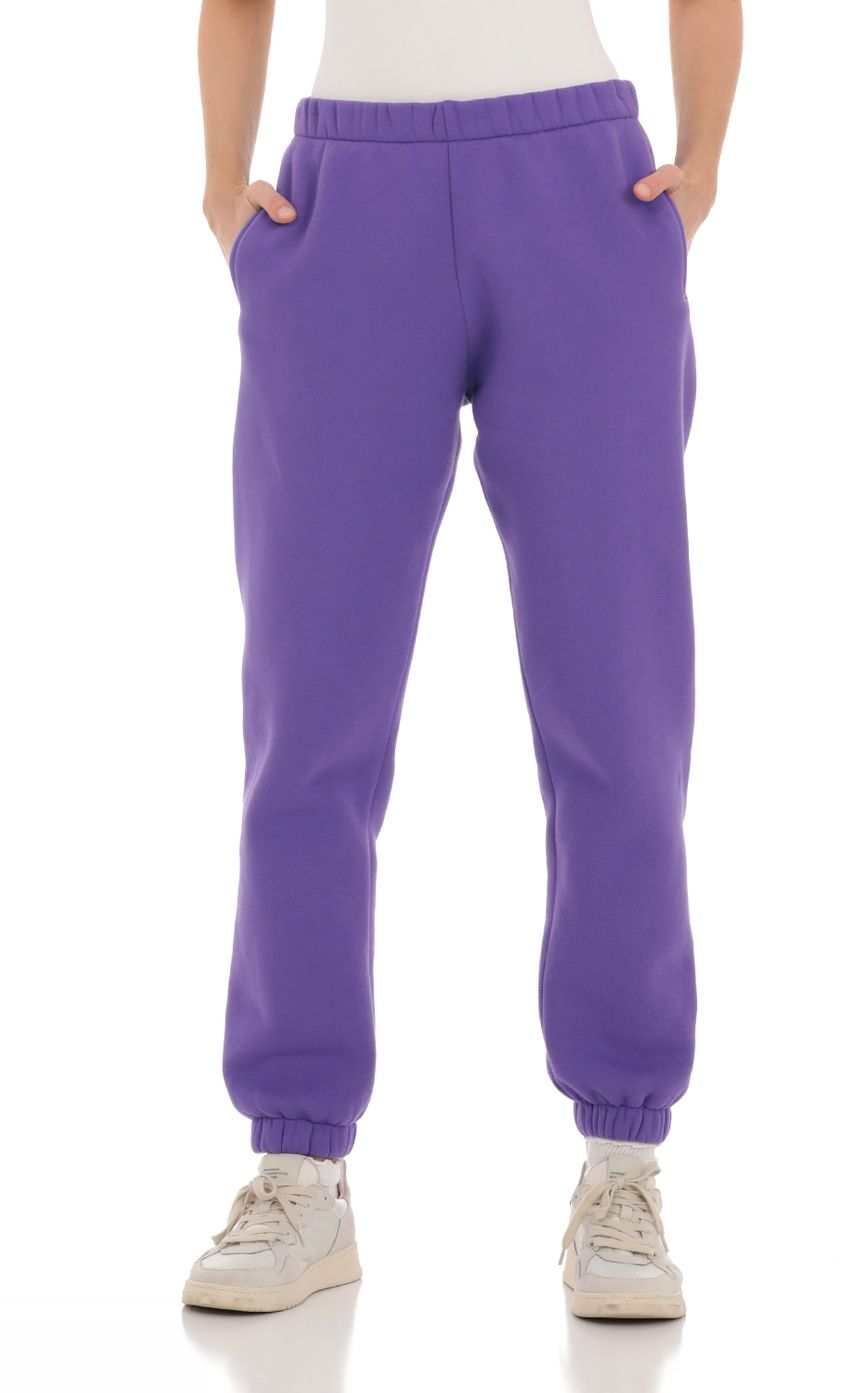 Picture Cinched Sweatpants in Purple. Source: https://media-img.lucyinthesky.com/data/Mar24/850xAUTO/8ea5390a-62af-4f22-baa9-ea7623c0103e.jpg