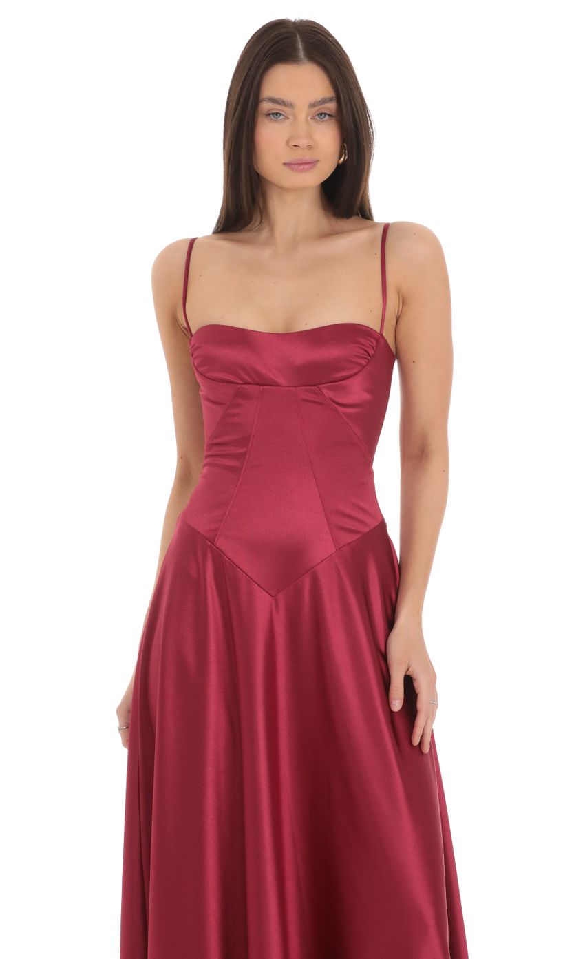 Picture Satin Square Neck Maxi Dress in Maroon. Source: https://media-img.lucyinthesky.com/data/Mar24/850xAUTO/8fe8b133-6f47-445e-ab13-63d15c94a04d.jpg