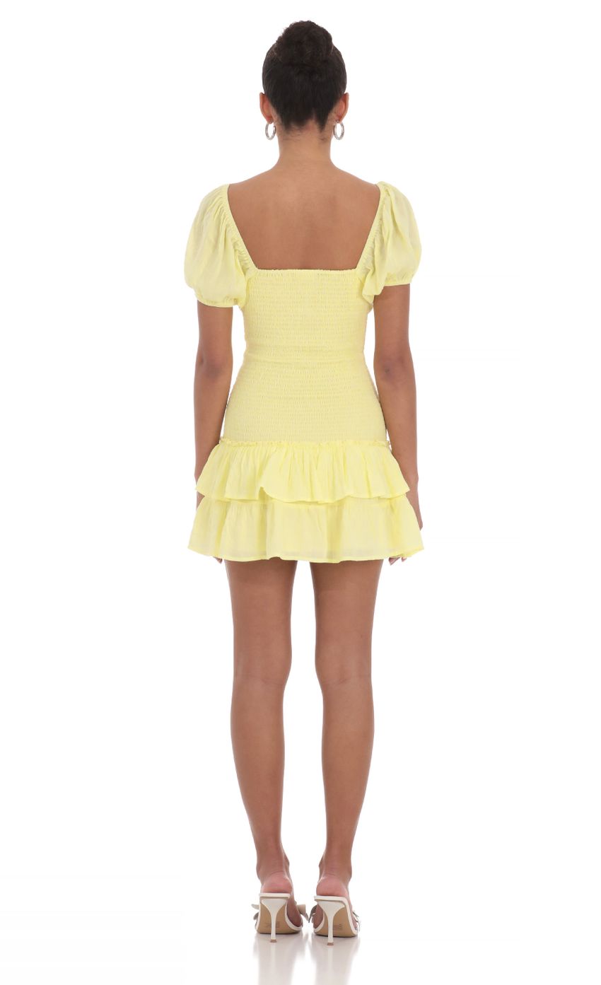 Picture Smocked Puff Sleeve Dress in Yellow. Source: https://media-img.lucyinthesky.com/data/Mar24/850xAUTO/926d7c43-a429-4032-ab76-1e15f67d7f23.jpg