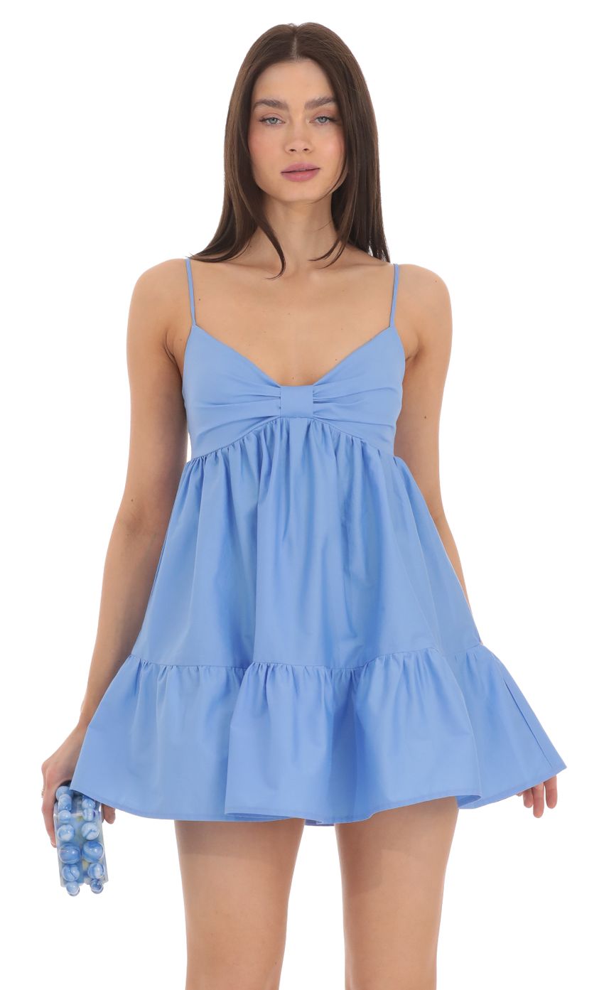 Picture Bow Babydoll Dress in Blue. Source: https://media-img.lucyinthesky.com/data/Mar24/850xAUTO/959c95f5-a7f2-4b48-9659-f70f55ef002a.jpg