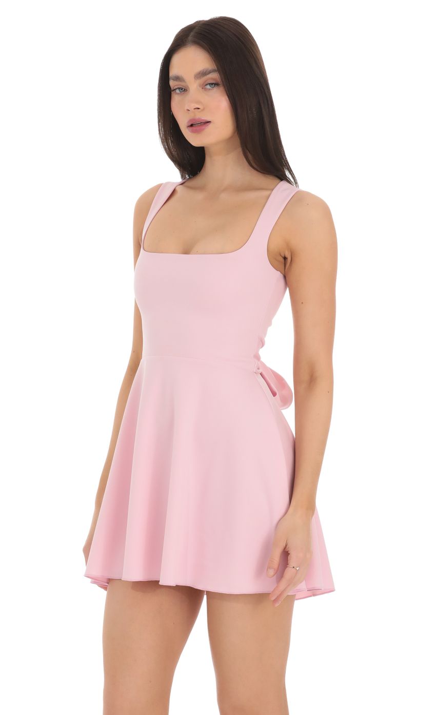 Picture Back Bow A-Line Dress in Pink. Source: https://media-img.lucyinthesky.com/data/Mar24/850xAUTO/9c0f5ce0-5771-4684-bfd4-c3103d700e99.jpg