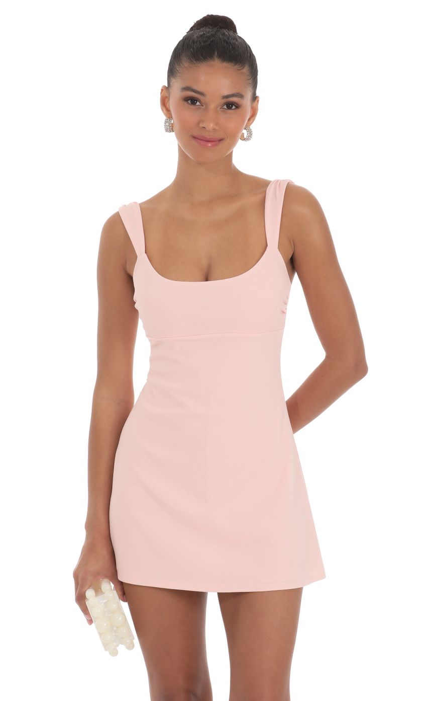 Picture Wide Strap Flare Dress in Pink. Source: https://media-img.lucyinthesky.com/data/Mar24/850xAUTO/a7129f08-2e30-4b91-8cd3-aaeec1521b81.jpg