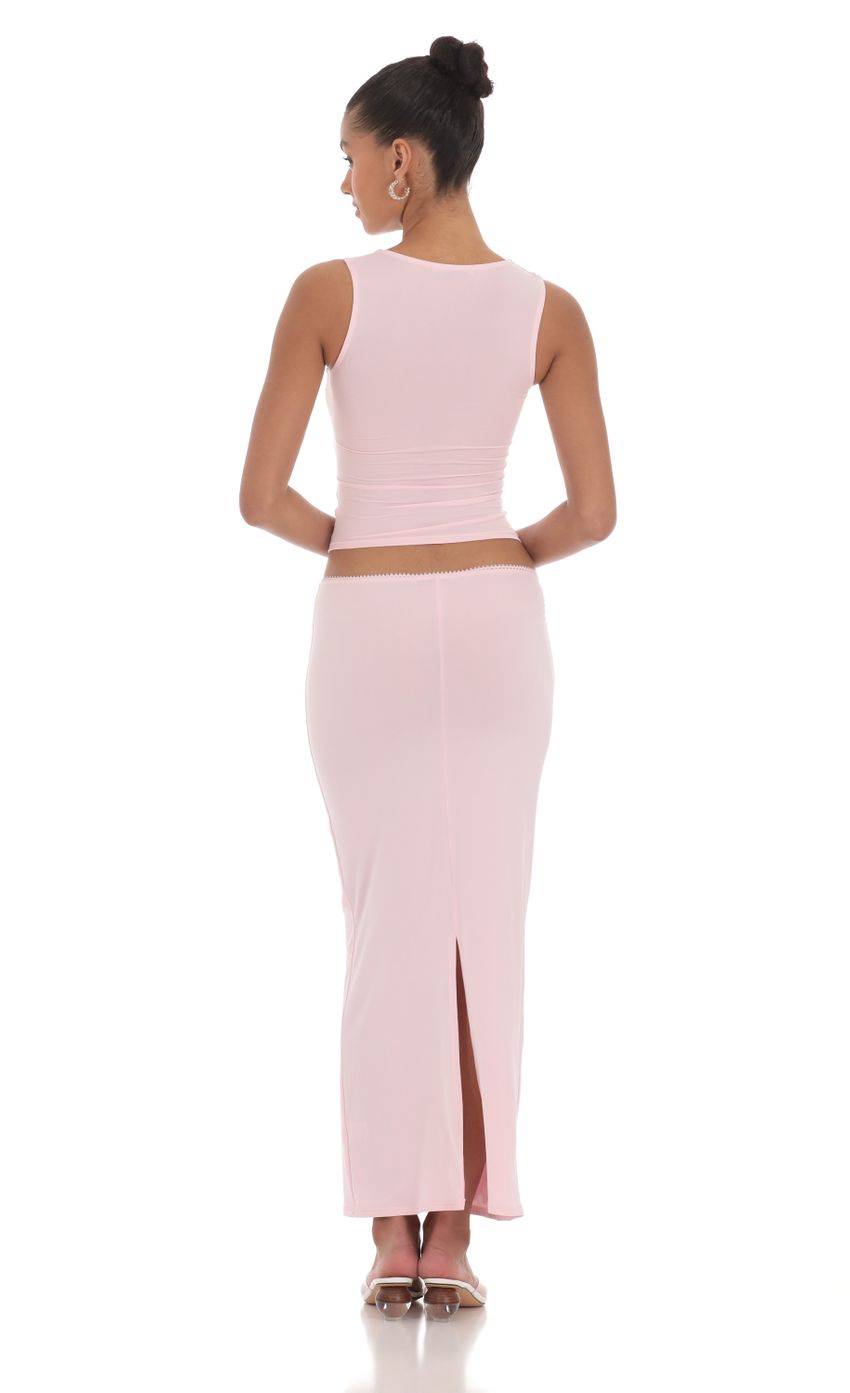 Picture Two Piece Maxi Skirt Set in Pink. Source: https://media-img.lucyinthesky.com/data/Mar24/850xAUTO/accbde0e-4676-48b9-8d02-3dcd22eac1c7.jpg
