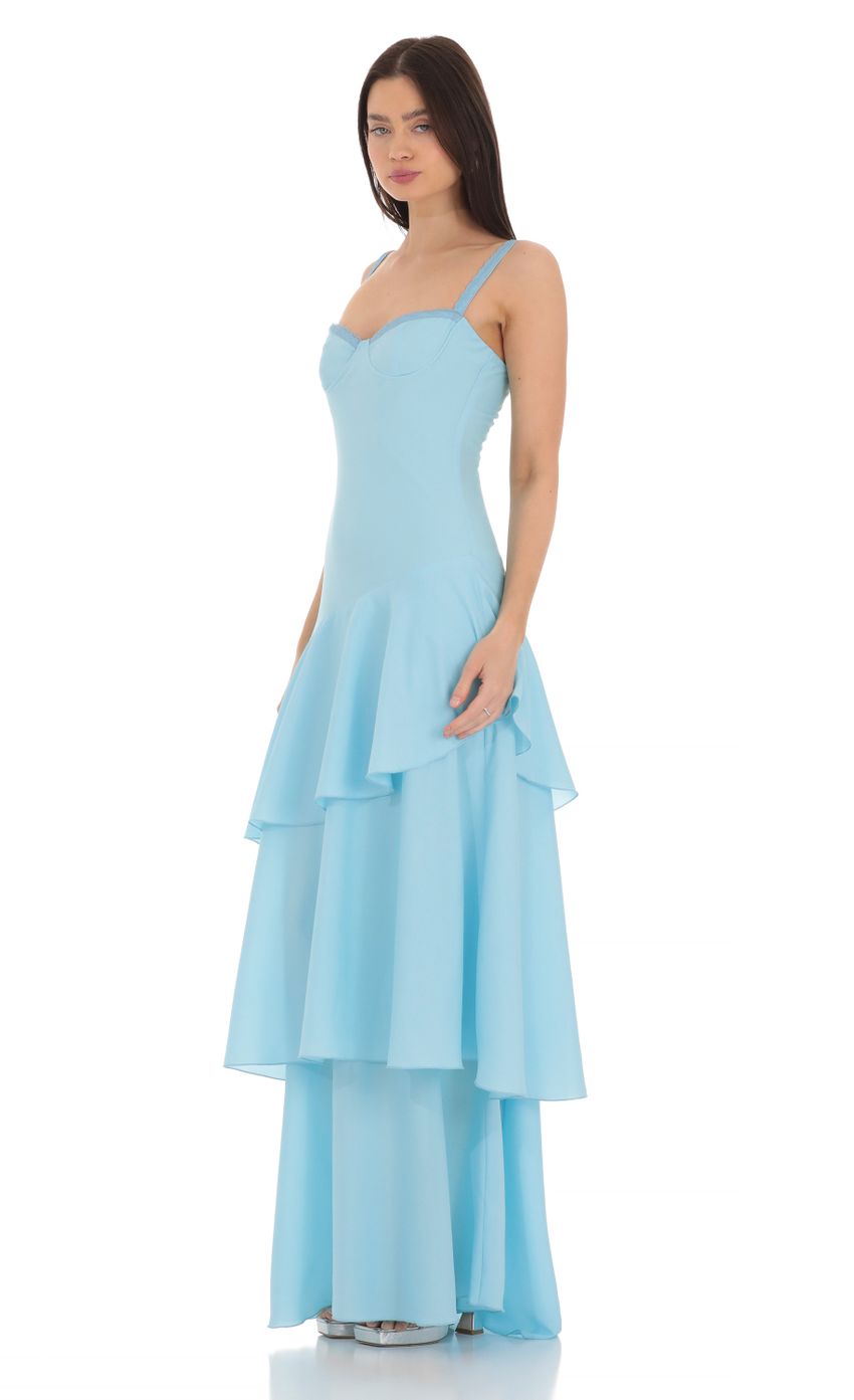Picture Long Ruffle Maxi Dress in Light Blue. Source: https://media-img.lucyinthesky.com/data/Mar24/850xAUTO/b53aa778-ae0d-4ddb-a315-c42a22a0db32.jpg