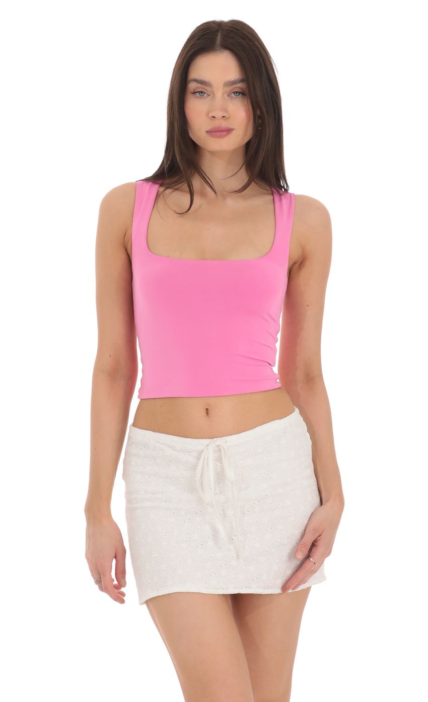 Picture Scoop Neck Tank Top in Hot Pink. Source: https://media-img.lucyinthesky.com/data/Mar24/850xAUTO/c8ca5bd9-7e00-456d-8364-9e5dd416895b.jpg