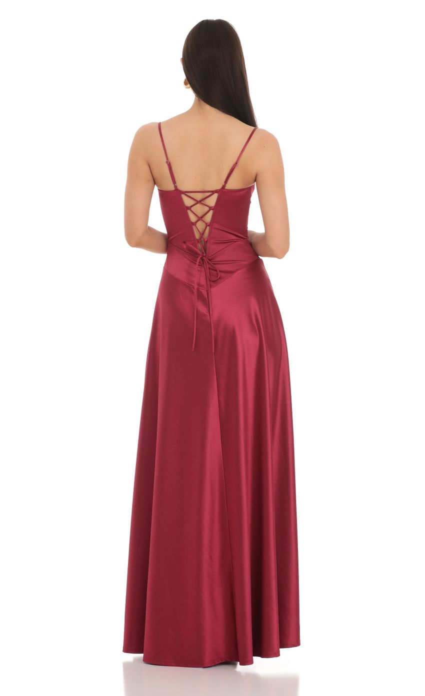 Picture Satin Square Neck Maxi Dress in Maroon. Source: https://media-img.lucyinthesky.com/data/Mar24/850xAUTO/c925af3e-dc5a-49a0-852d-6be59b2382ef.jpg