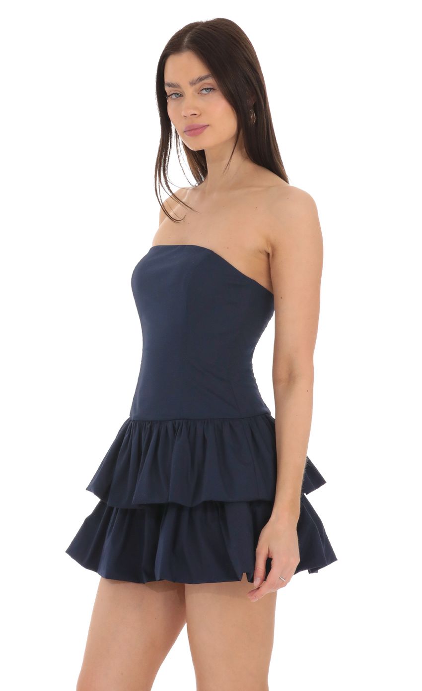 Picture Strapless Corset Bubble Dress in Navy. Source: https://media-img.lucyinthesky.com/data/Mar24/850xAUTO/cb8c1005-03b7-49a6-89cd-4271ddb8dfe5.jpg