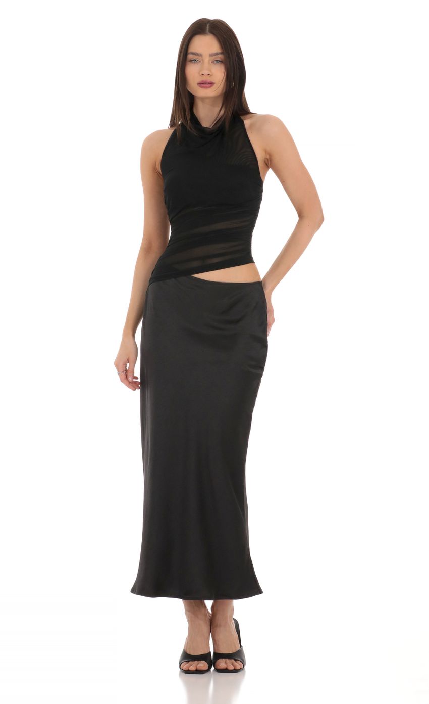 Picture Connected Two Piece Maxi Dress in Black. Source: https://media-img.lucyinthesky.com/data/Mar24/850xAUTO/cb938c94-0076-4c8c-891c-cb09563cc23f.jpg