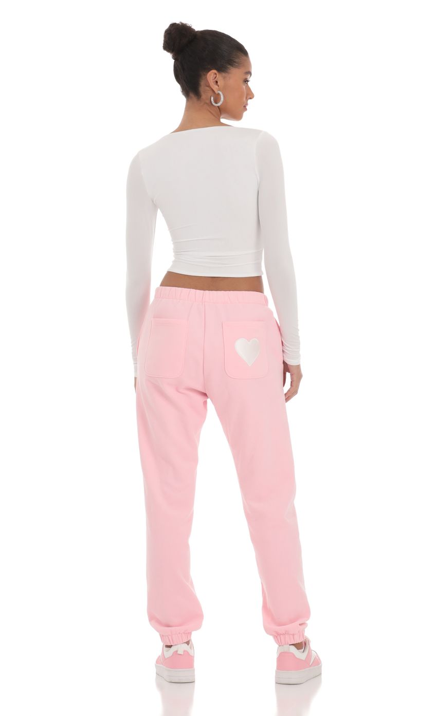 Picture Heart Cinched Sweatpants in Pink. Source: https://media-img.lucyinthesky.com/data/Mar24/850xAUTO/d133fa9c-9c3e-4765-822b-170cc211324e.jpg