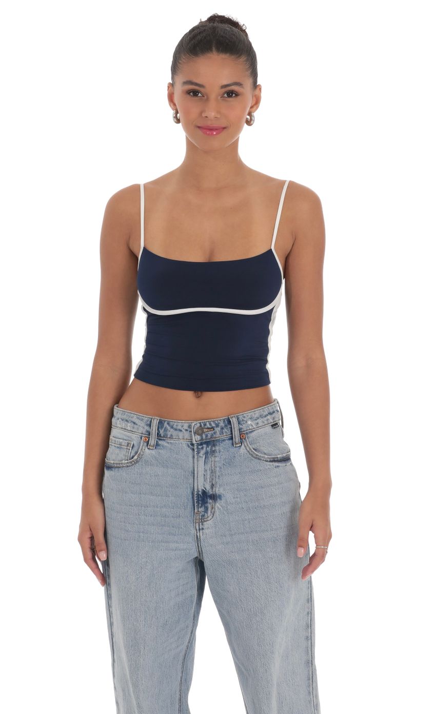 Picture Outline Crop Top in Navy. Source: https://media-img.lucyinthesky.com/data/Mar24/850xAUTO/d3a64c20-4420-4a09-bdfd-723755278e02.jpg