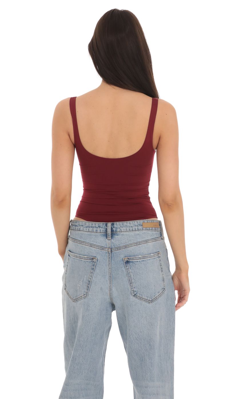 Picture Basic Tank Bodysuit in Maroon. Source: https://media-img.lucyinthesky.com/data/Mar24/850xAUTO/d8327b09-7437-4d61-b524-7b4782a0ef2a.jpg