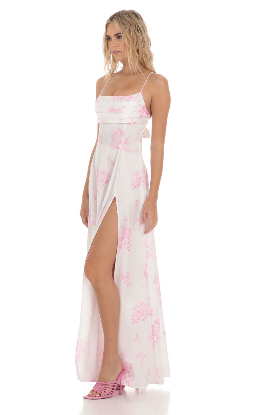 Picture Satin Floral Maxi Dress in White. Source: https://media-img.lucyinthesky.com/data/Mar24/850xAUTO/d919129c-20e2-4124-a32a-ab85e8dd7492.jpg