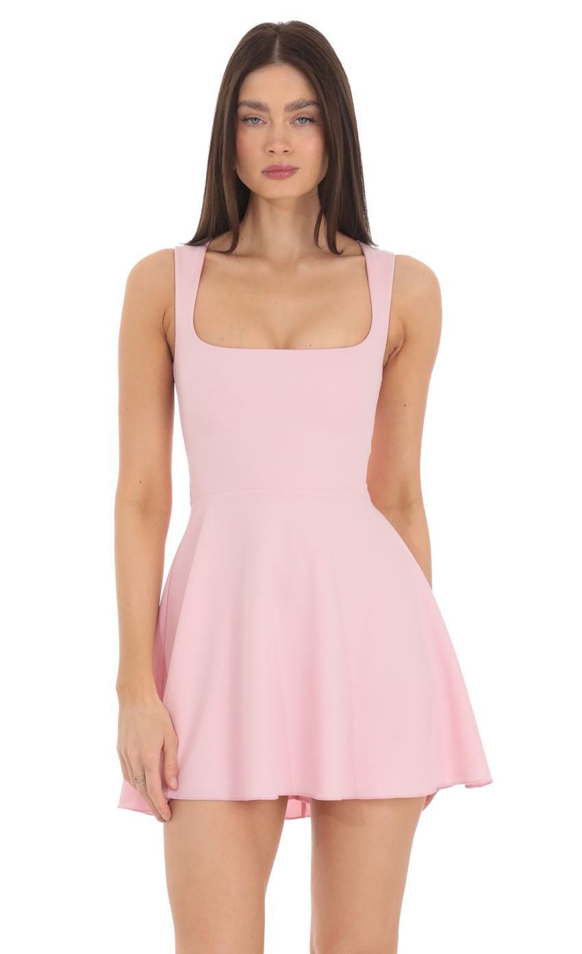 Picture Back Bow A-Line Dress in Pink. Source: https://media-img.lucyinthesky.com/data/Mar24/850xAUTO/dda40a43-c829-4ba9-a8e3-9b860d9b8178.jpg