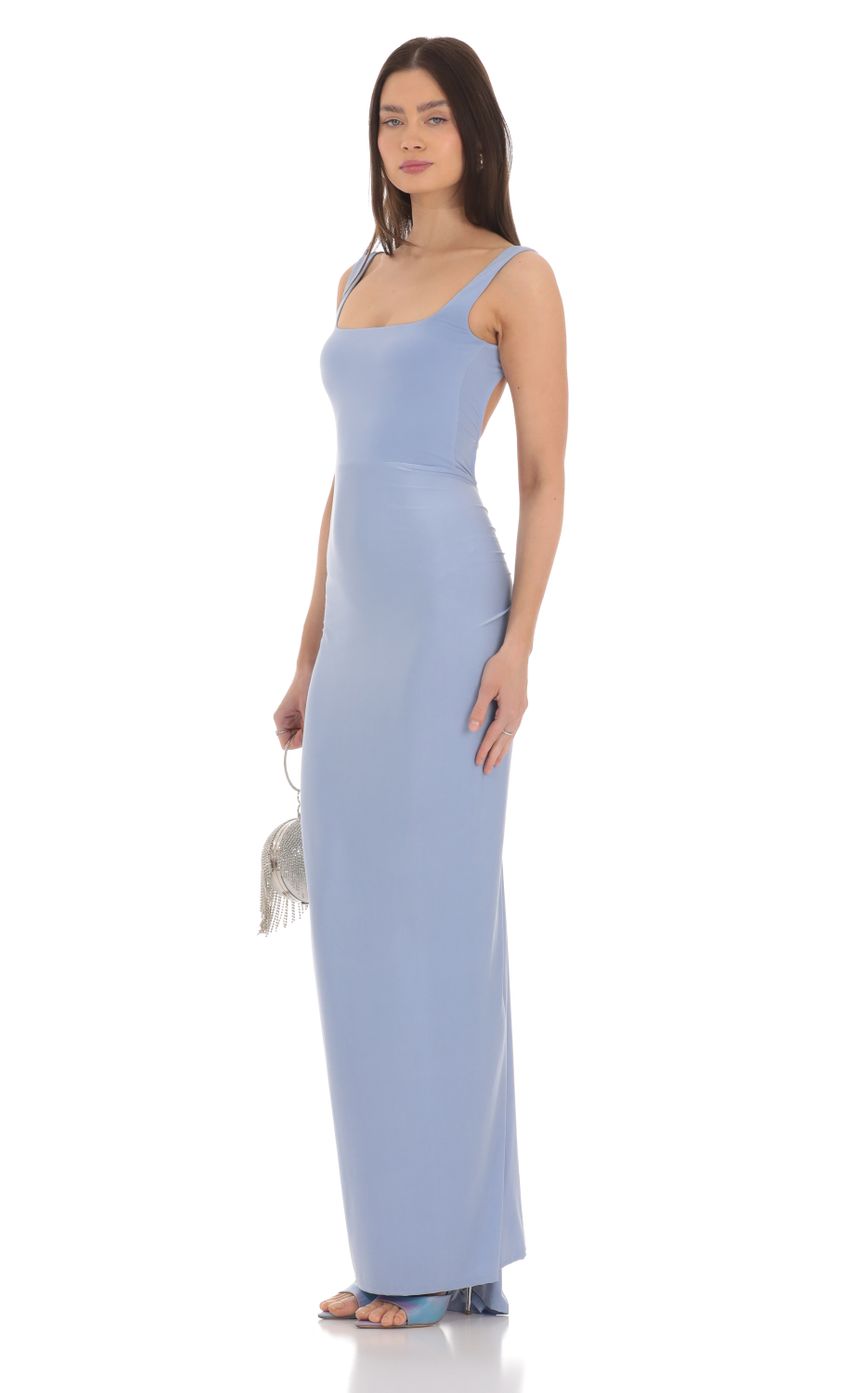 Picture Square Neck Open Back Maxi Dress in Powder Blue. Source: https://media-img.lucyinthesky.com/data/Mar24/850xAUTO/ddc6f5ce-9576-4b86-9e00-a73907dacd2d.jpg
