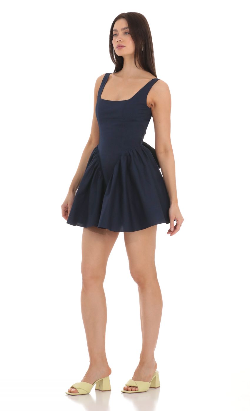 Picture Open Back Flare Dress in Navy. Source: https://media-img.lucyinthesky.com/data/Mar24/850xAUTO/ea919791-ba05-478b-92c4-0521a46b17a4.jpg
