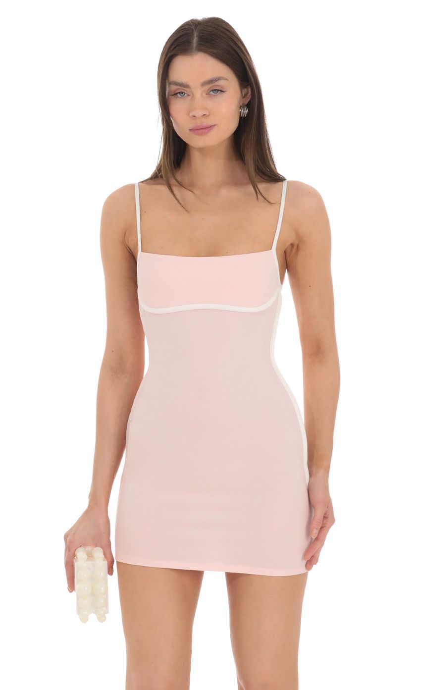 Picture Outline Bodycon Dress in Pink. Source: https://media-img.lucyinthesky.com/data/Mar24/850xAUTO/f1fcdf35-143a-4ec6-ab2c-d8eda81f05cd.jpg