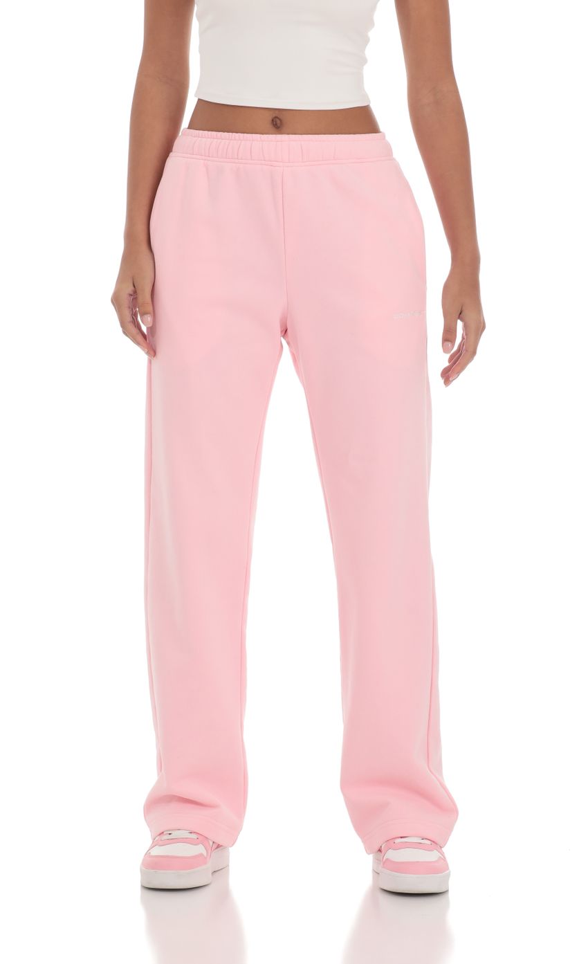 Picture Heart Pocket Sweatpants in Pink. Source: https://media-img.lucyinthesky.com/data/Mar24/850xAUTO/f74c012c-32b6-414a-8028-7617b565bb53.jpg