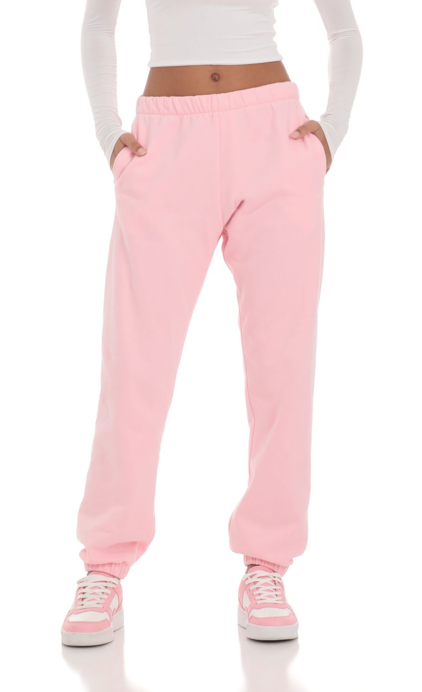Picture Heart Cinched Sweatpants in Pink. Source: https://media-img.lucyinthesky.com/data/Mar24/850xAUTO/f9bf88af-1d10-4ce0-ae38-3e4af202172f.jpg