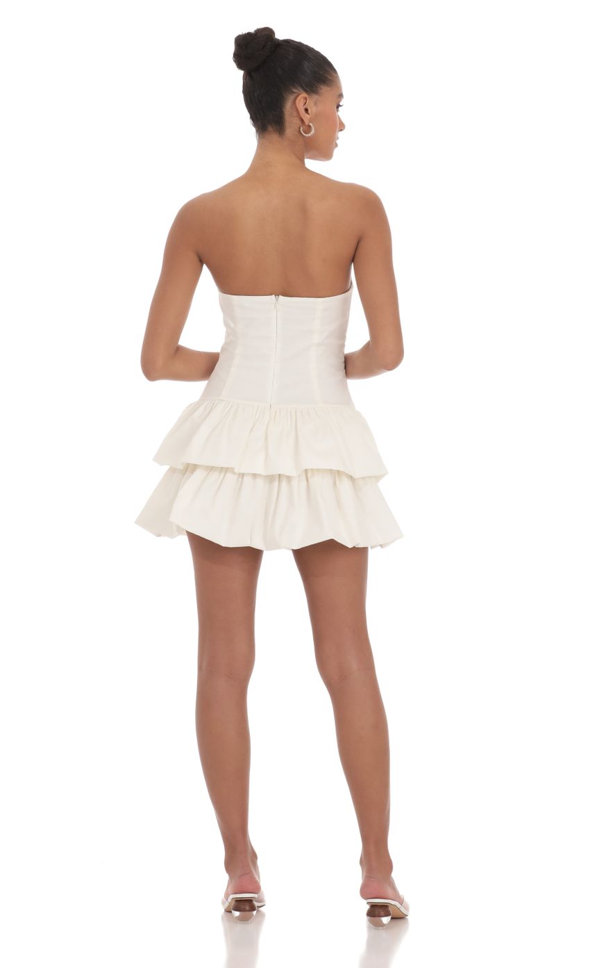 Picture Strapless Corset Bubble Dress in Ivory. Source: https://media-img.lucyinthesky.com/data/Mar24/850xAUTO/fb2acb6b-1687-44e8-a00c-b0414b3a1e60.jpg