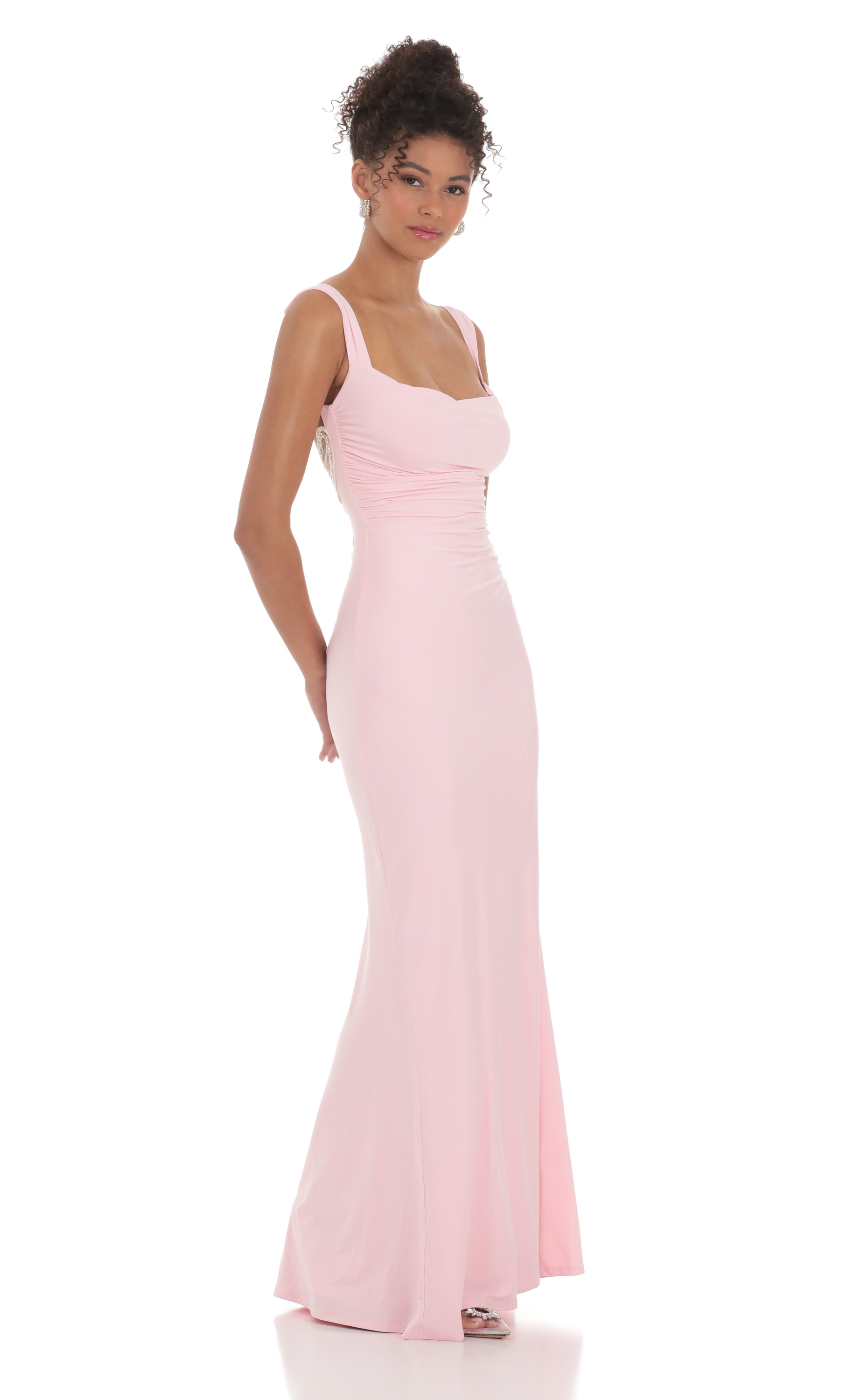 pink butterfly prom dress ZAPAKA Women Pink Floral Prom Dress with Slit Off The Shoulder A-Line Corset Evening Dress with 3D Butterflies, Pink / UK12