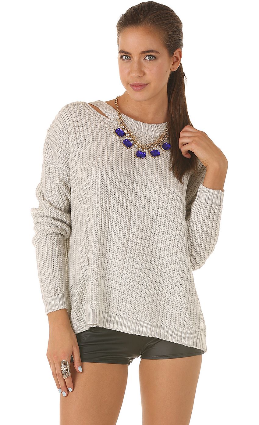 Product image for IT BEGINS GREY KNIT