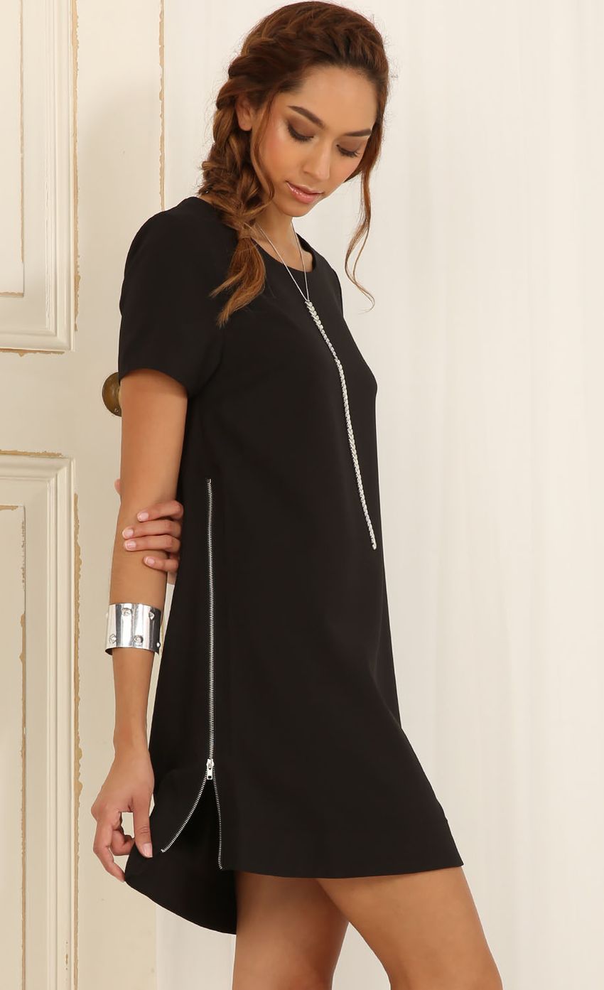 Picture Zippered Shift Dress In Black. Source: https://media-img.lucyinthesky.com/data/May15_2/850xAUTO/0Y5A1286.JPG