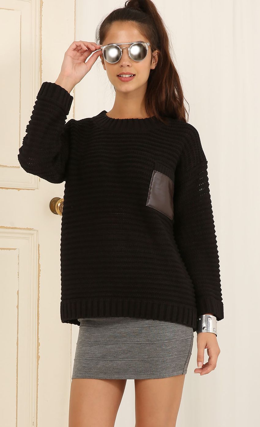 Picture Mesh Striped Loose Jumper In Black. Source: https://media-img.lucyinthesky.com/data/May15_2/850xAUTO/0Y5A1619.JPG