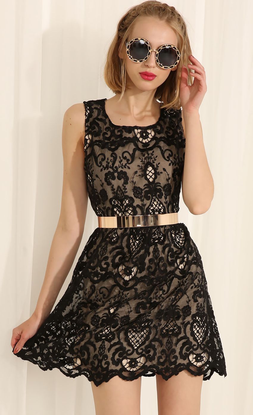 Picture Highlighted Mesh Lace Dress In Black. Source: https://media-img.lucyinthesky.com/data/May15_2/850xAUTO/0Y5A3510.JPG