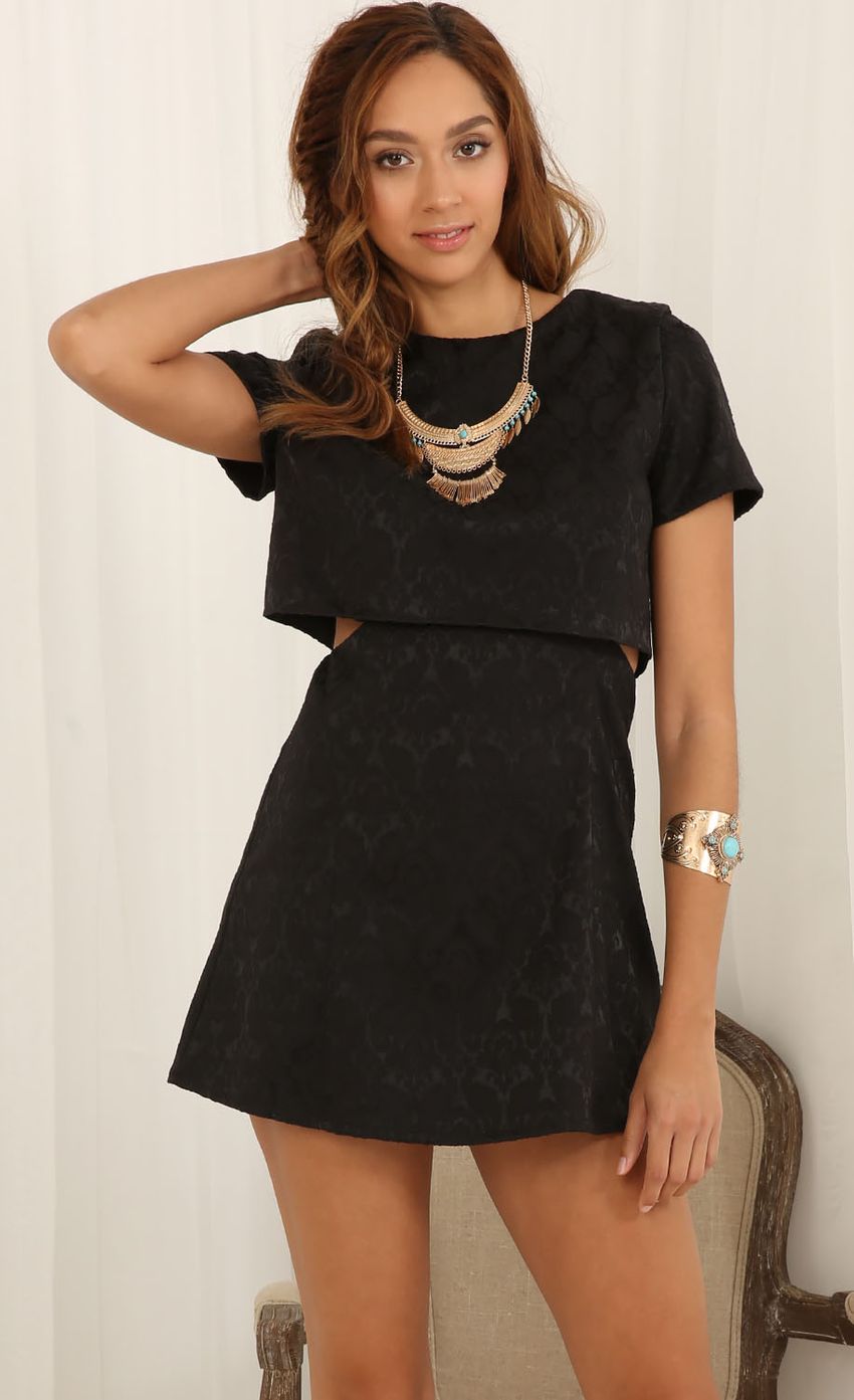 Picture Embossed Cutout Dress In Black. Source: https://media-img.lucyinthesky.com/data/May15_2/850xAUTO/0Y5A4102.JPG
