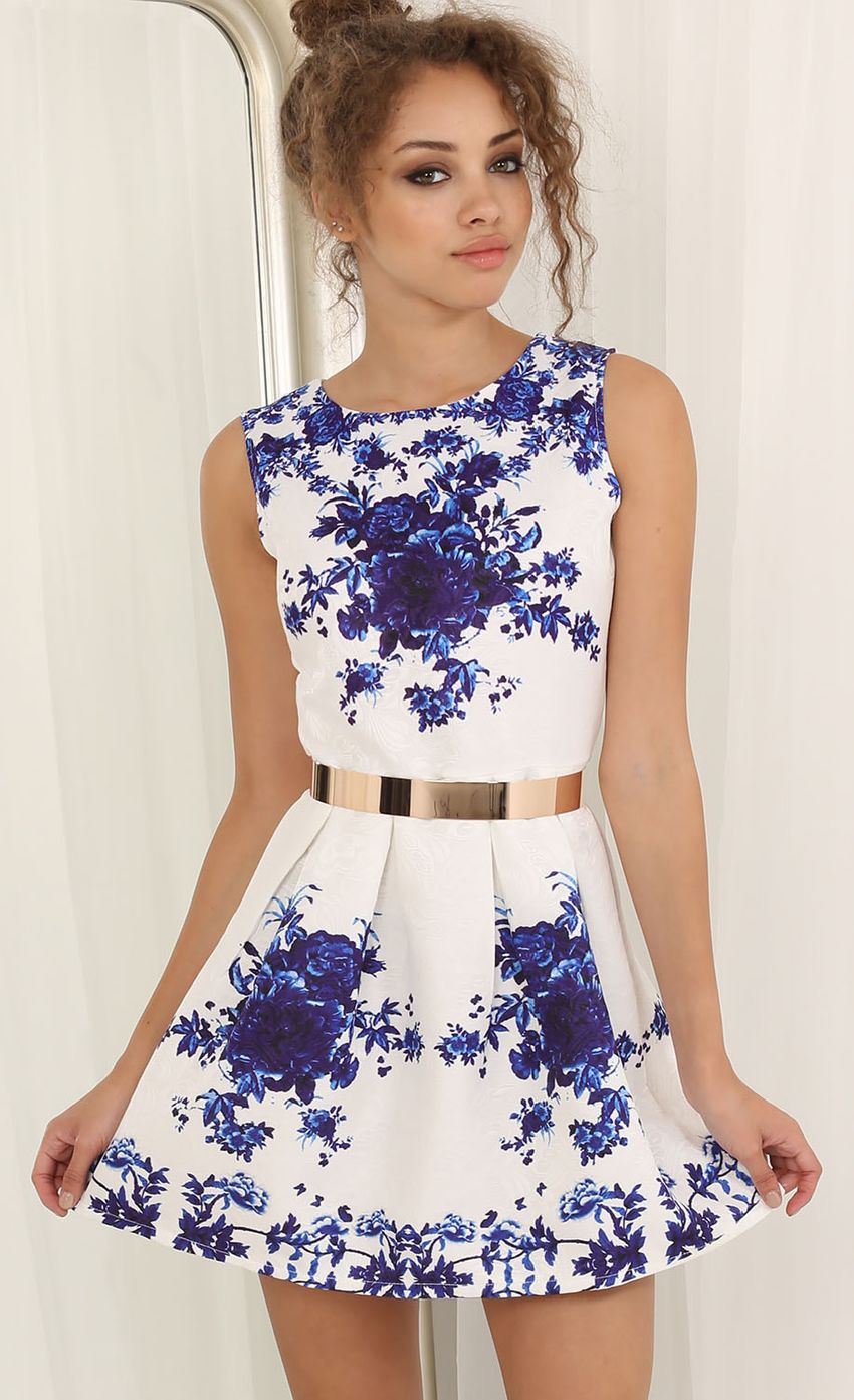 Picture Wintry Rose A-Line Dress In White. Source: https://media-img.lucyinthesky.com/data/May15_2/850xAUTO/0Y5A4863.JPG