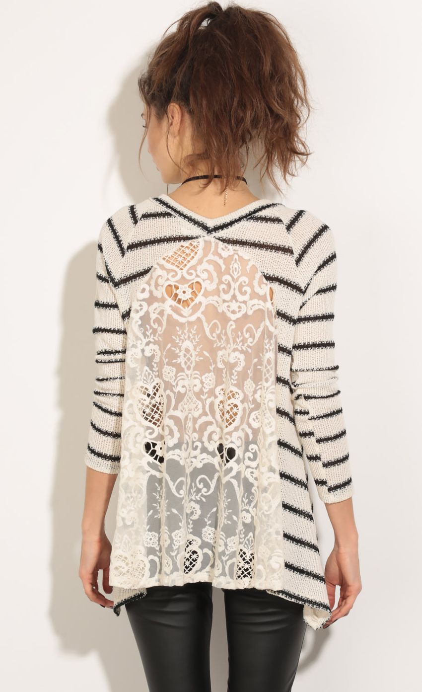 Picture Lace And Stripes Jumper In Cream. Source: https://media-img.lucyinthesky.com/data/May16_1/850xAUTO/0Y5A0071.JPG
