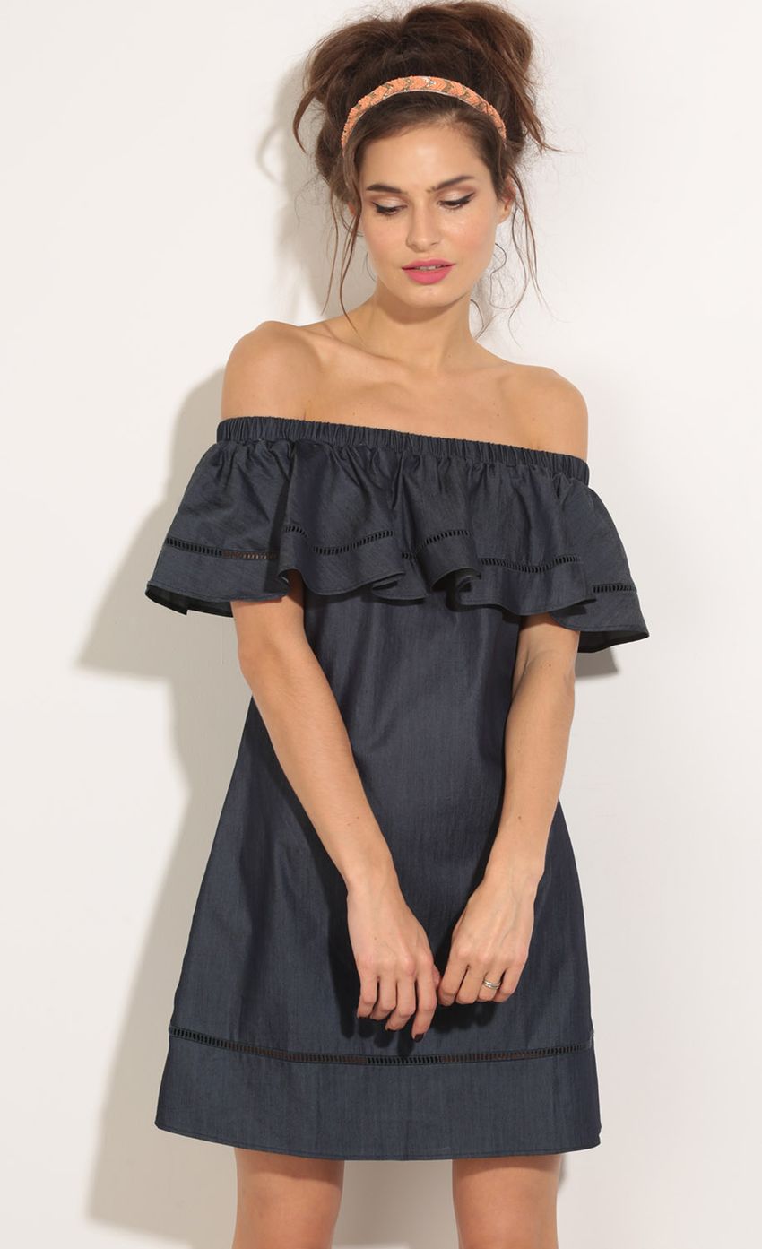 Picture Tiered Denim Day Dress In Indigo. Source: https://media-img.lucyinthesky.com/data/May16_1/850xAUTO/0Y5A1760.JPG