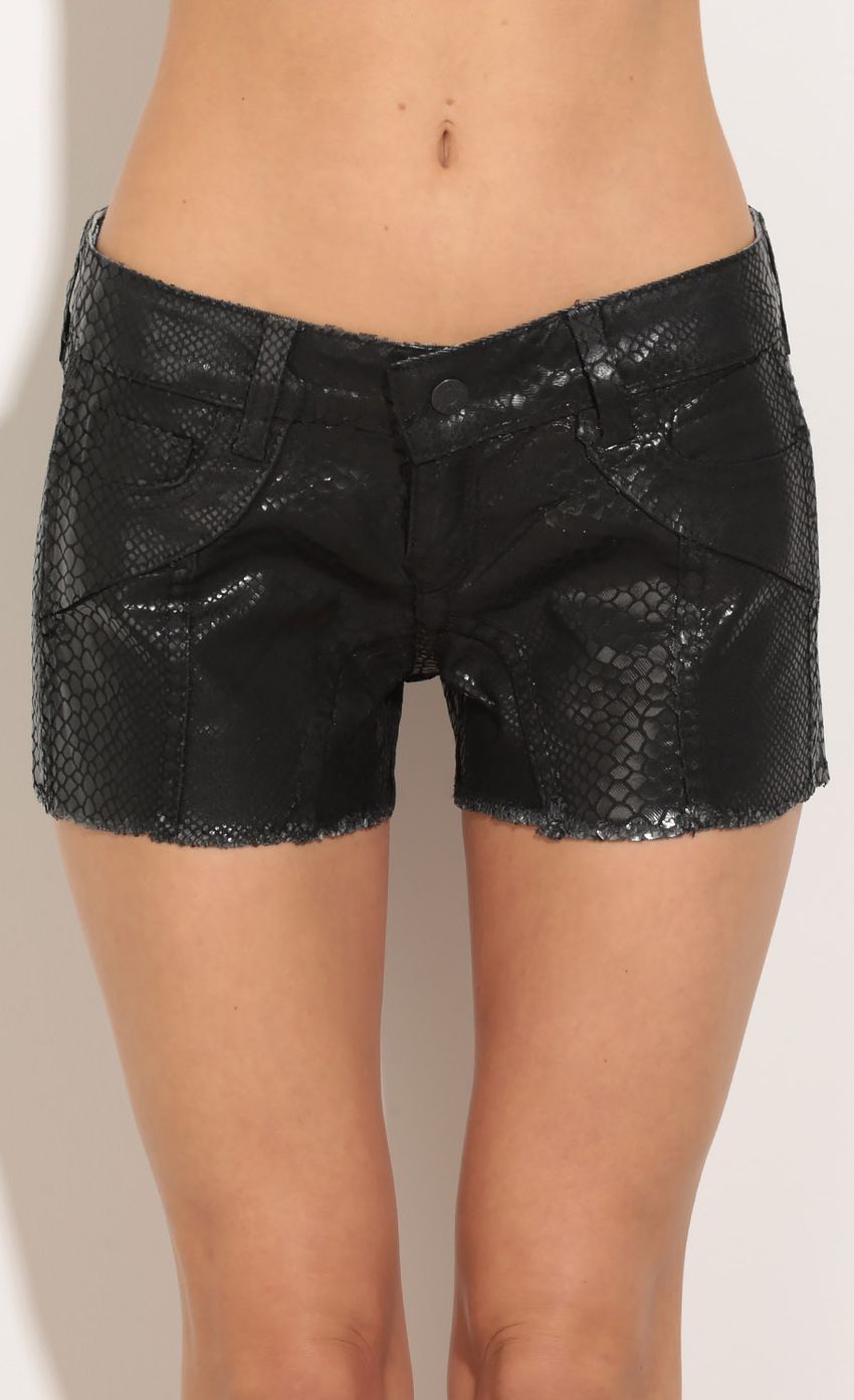Picture Reversible Textured Leather And Denim Shorts In Arsensic. Source: https://media-img.lucyinthesky.com/data/May16_1/850xAUTO/0Y5A4176.JPG